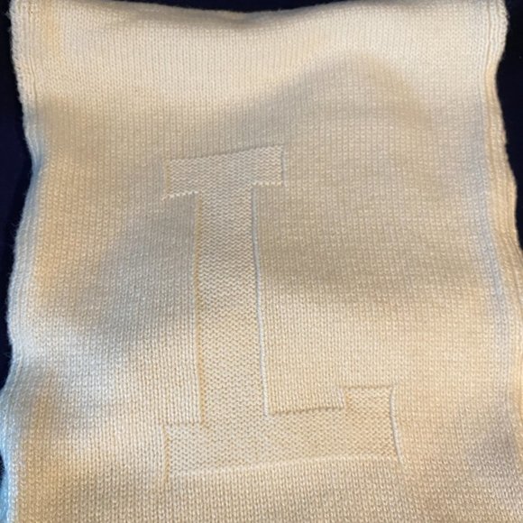 Lacoste Cream Colored Wool Blend Scarf - Picture 6 of 7